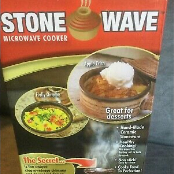NWT AS SEEN ON TV STONE WAVE MICROWAVE COOKER CERAMIC STONEWARE - Picture 6 of 9
